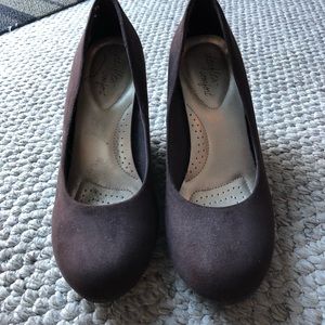 Brown platform/wedge shoes